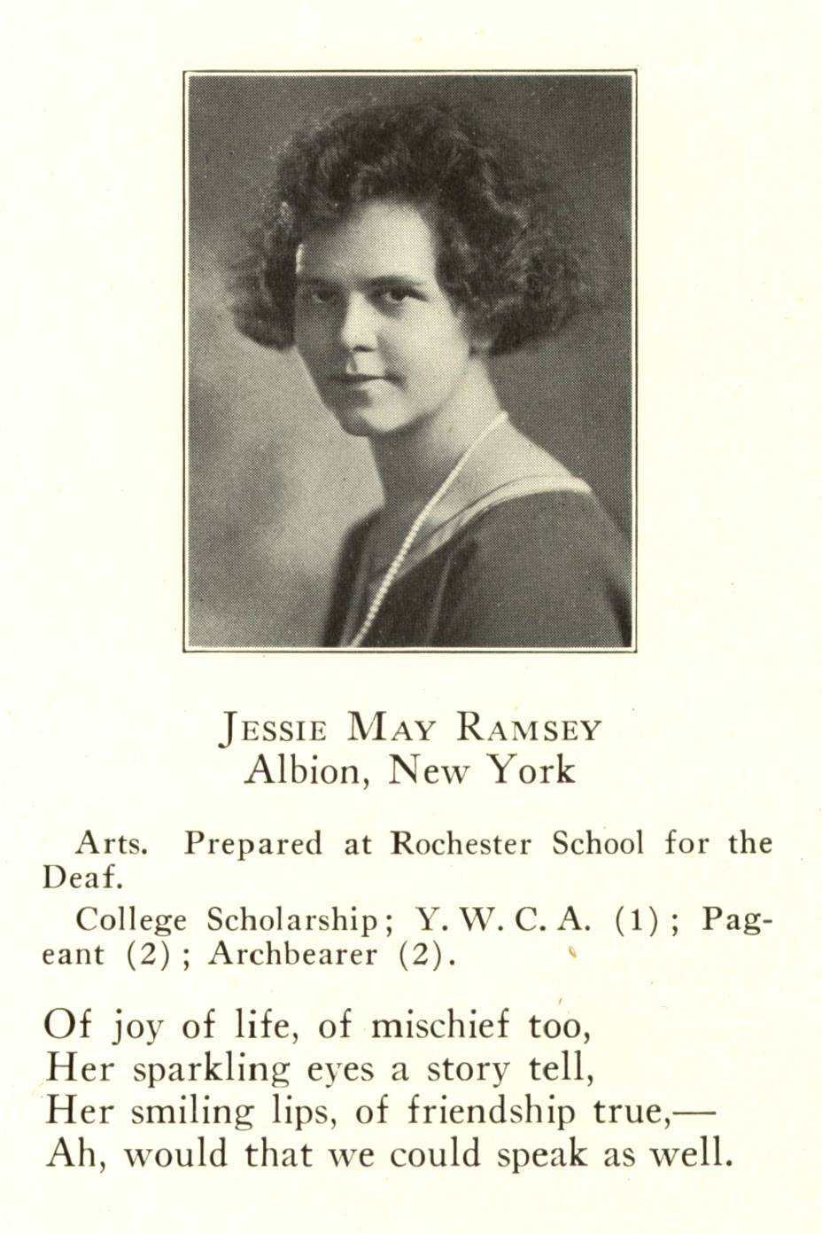Jessie Ramsay, Croceus yearbook