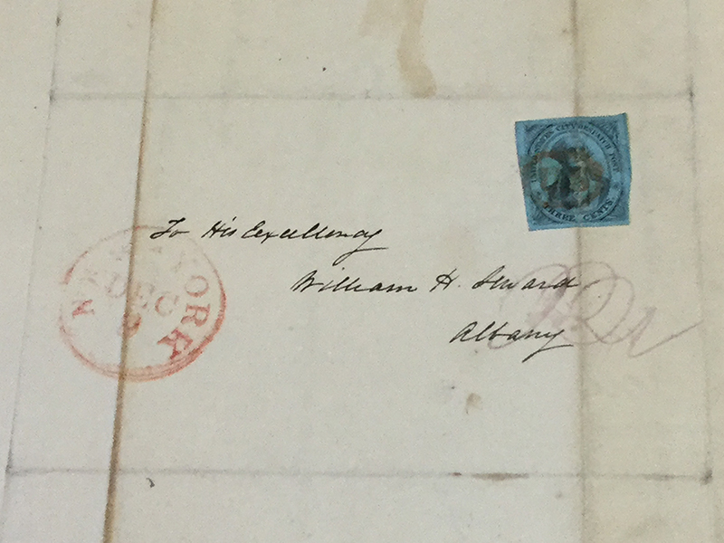 Envelope used for letter from Helen Lispenard (Stewart) Webb to William Henry Seward, dated December 7, 1842
